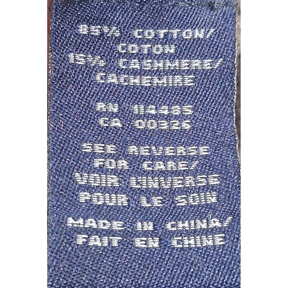 Lincs David Chu Men's Sweater Cotton Cashmere Elbow Patch Crew Neck Size L - Picture 15 of 16